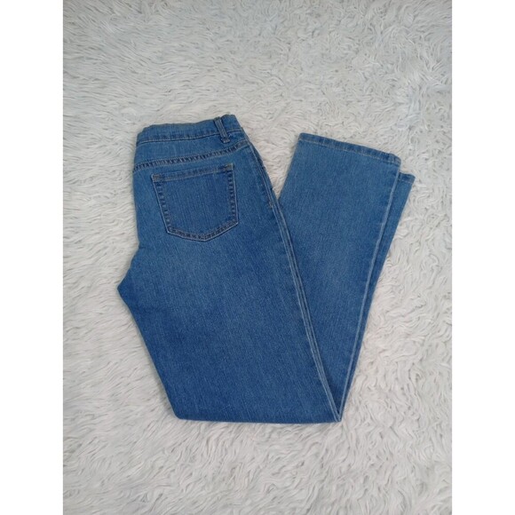 Childrens Place Jeans Size 14 Girls Blue Denim Bootcut Adjustable Waist - Picture 1 of 10